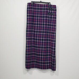 NWT Jessica London  Purple Plaid Wool Blend Pencil Skirt  Sz 16  Office Academia